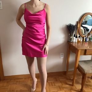 ⭐️CLOSET CLEARANCE⭐️ Hot Pink Satin Dress